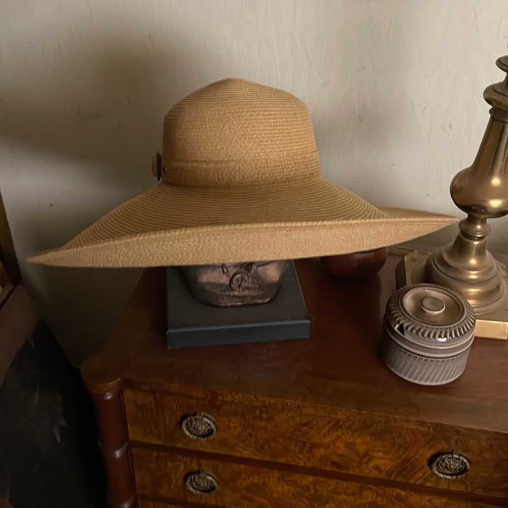 Straw summer hat wide brim.